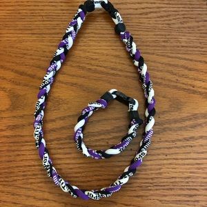 Matching athletic necklace and bracelet